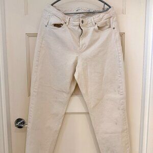 J.Jill Size 16R - Ivory Denim Jeans/Pants High-Rise Straight Leg